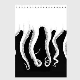 Скетчбук с принтом Octopus в Екатеринбурге, 100% бумага
 | 48 листов, плотность листов — 100 г/м2, плотность картонной обложки — 250 г/м2. Листы скреплены сверху удобной пружинной спиралью | octopus