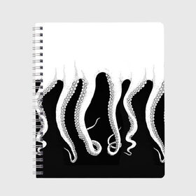 Тетрадь с принтом Octopus в Екатеринбурге, 100% бумага | 48 листов, плотность листов — 60 г/м2, плотность картонной обложки — 250 г/м2. Листы скреплены сбоку удобной пружинной спиралью. Уголки страниц и обложки скругленные. Цвет линий — светло-серый
 | octopus