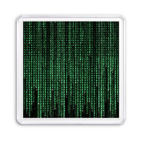 Магнит 55*55 с принтом Матрица в Екатеринбурге, Пластик | Размер: 65*65 мм; Размер печати: 55*55 мм | атака | буквы | виртуальный мир | вирус | гаджет | девайс | иероглифы | интернет | компьютер | матрица | паутина | программист | сеть | символы | софт | хакер | цифры