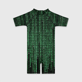 Детский купальный костюм 3D с принтом Матрица в Екатеринбурге, Полиэстер 85%, Спандекс 15% | застежка на молнии на спине | атака | буквы | виртуальный мир | вирус | гаджет | девайс | иероглифы | интернет | компьютер | матрица | паутина | программист | сеть | символы | софт | хакер | цифры