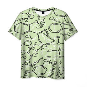 Мужская футболка 3D с принтом Формула в Екатеринбурге, 100% полиэфир | прямой крой, круглый вырез горловины, длина до линии бедер | Тематика изображения на принте: новая | формула | химия