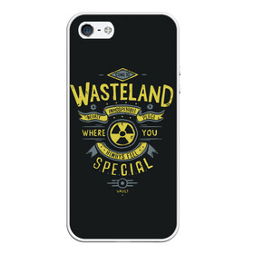 Чехол для iPhone 5/5S матовый с принтом Come to Wasteland в Екатеринбурге, Силикон | Область печати: задняя сторона чехла, без боковых панелей | atom | bomb | boy | fallout | radioactive | vault | wasteland | атом | бой | бомба | волт | мальчик | радиация | фоллаут | ядерная