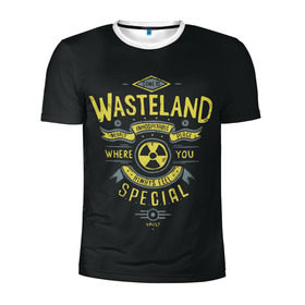 Мужская футболка 3D спортивная с принтом Come to Wasteland в Екатеринбурге, 100% полиэстер с улучшенными характеристиками | приталенный силуэт, круглая горловина, широкие плечи, сужается к линии бедра | atom | bomb | boy | fallout | radioactive | vault | wasteland | атом | бой | бомба | волт | мальчик | радиация | фоллаут | ядерная