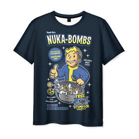 Мужская футболка 3D с принтом Nuka Bombs в Екатеринбурге, 100% полиэфир | прямой крой, круглый вырез горловины, длина до линии бедер | atom | bomb | boy | fallout | radioactive | vault | wasteland | атом | бой | бомба | волт | мальчик | радиация | фоллаут | ядерная