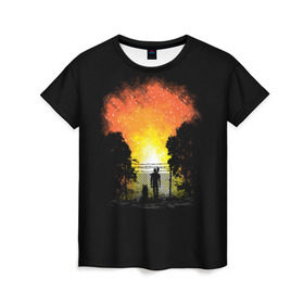 Женская футболка 3D с принтом Wasteland Apocalypse в Екатеринбурге, 100% полиэфир ( синтетическое хлопкоподобное полотно) | прямой крой, круглый вырез горловины, длина до линии бедер | atom | bomb | boy | fallout | radioactive | vault | wasteland | атом | бой | бомба | волт | мальчик | радиация | фоллаут | ядерная