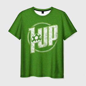 Мужская футболка 3D с принтом Level Up в Екатеринбурге, 100% полиэфир | прямой крой, круглый вырез горловины, длина до линии бедер | 8 bit | 8 бит | nintendo | марио | нинтендо