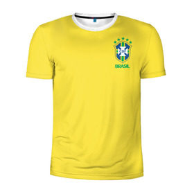 Мужская футболка 3D спортивная с принтом Сборная Бразилии в Екатеринбурге, 100% полиэстер с улучшенными характеристиками | приталенный силуэт, круглая горловина, широкие плечи, сужается к линии бедра | brazil | америка | бразилия