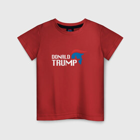 Детская футболка хлопок с принтом Donald Trump logo в Екатеринбурге, 100% хлопок | круглый вырез горловины, полуприлегающий силуэт, длина до линии бедер | Тематика изображения на принте: дональд | трамп