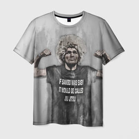 Мужская футболка 3D с принтом Хабиб в Екатеринбурге, 100% полиэфир | прямой крой, круглый вырез горловины, длина до линии бедер | Тематика изображения на принте: khabib | nurmagomedov | ufc | нурмагомедов | хабиб