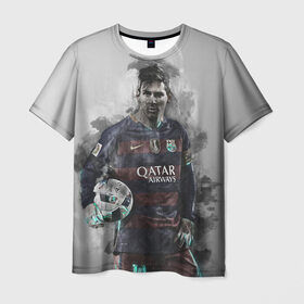 Мужская футболка 3D с принтом Lionel Messi в Екатеринбурге, 100% полиэфир | прямой крой, круглый вырез горловины, длина до линии бедер | лионель | месси