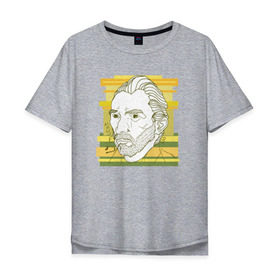 Мужская футболка хлопок Oversize с принтом Ван Гог в Екатеринбурге, 100% хлопок | свободный крой, круглый ворот, “спинка” длиннее передней части | ван гог | геометрия | глаз | знаенитость | лайнворк | мода | рисунок | тату | художник