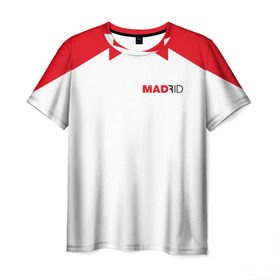Мужская футболка 3D с принтом Атлетико Мадрид в Екатеринбурге, 100% полиэфир | прямой крой, круглый вырез горловины, длина до линии бедер | 
