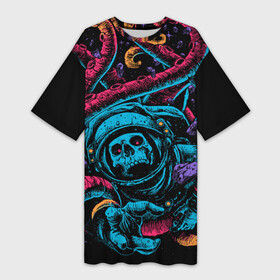 Платье-футболка 3D с принтом Космический осьминог в Екатеринбурге,  |  | astro | cosmo | galaxy | kraken | octopus | space | астронавт | галактика | космонавт | космос | кракен | осьминог