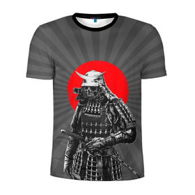 Мужская футболка 3D спортивная с принтом Мертвый самурай в Екатеринбурге, 100% полиэстер с улучшенными характеристиками | приталенный силуэт, круглая горловина, широкие плечи, сужается к линии бедра | bone | japan | samurai | skelet | skull | warrior | воин | катана | кости | меч | самурай | скелет | череп | япония