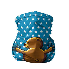 Бандана-труба 3D с принтом Медвежьи объятия в Екатеринбурге, 100% полиэстер, ткань с особыми свойствами — Activecool | плотность 150‒180 г/м2; хорошо тянется, но сохраняет форму | bear | beast | kid | love | teddy | toy | звезды | зверь | игрушка | любовь | медведь | мишка