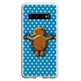Чехол для Samsung Galaxy S10 с принтом Медвежьи объятия в Екатеринбурге, Силикон | Область печати: задняя сторона чехла, без боковых панелей | Тематика изображения на принте: bear | beast | kid | love | teddy | toy | звезды | зверь | игрушка | любовь | медведь | мишка