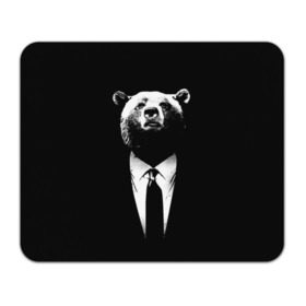 Коврик прямоугольный с принтом Медведь бизнесмен в Екатеринбурге, натуральный каучук | размер 230 х 185 мм; запечатка лицевой стороны | Тематика изображения на принте: animal | bear | beast | business | suit | бизнес | джентльмен | животное | зверь | медведь | смокинг