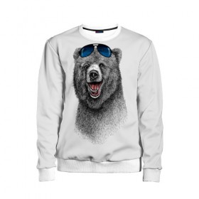 Детский свитшот 3D с принтом Счастливый медведь в Екатеринбурге, 100% полиэстер | свободная посадка, прямой крой, мягкая тканевая резинка на рукавах и понизу свитшота | animal | bear | beast | fashion | funny | животное | зверь | медведь | мода | радость | счастье