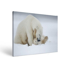 Холст прямоугольный с принтом Идиллия в Екатеринбурге, 100% ПВХ |  | айсберг | арктика | животные | лёд | медведи | природа | север | снег