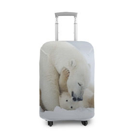 Чехол для чемодана 3D с принтом Идиллия в Екатеринбурге, 86% полиэфир, 14% спандекс | двустороннее нанесение принта, прорези для ручек и колес | айсберг | арктика | животные | лёд | медведи | природа | север | снег