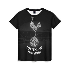 Женская футболка 3D с принтом Тоттенхэм Хотспур в Екатеринбурге, 100% полиэфир ( синтетическое хлопкоподобное полотно) | прямой крой, круглый вырез горловины, длина до линии бедер | club | english | football | tottenham hotspur | английский | клуб | лондон | тоттенхэм хотспур | футбольный