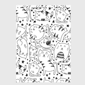 Скетчбук с принтом Котейки в Екатеринбурге, 100% бумага
 | 48 листов, плотность листов — 100 г/м2, плотность картонной обложки — 250 г/м2. Листы скреплены сверху удобной пружинной спиралью | cat | кот | котенок | котик | кошка | принт | рисунок