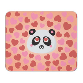 Коврик прямоугольный с принтом Влюбленная панда в Екатеринбурге, натуральный каучук | размер 230 х 185 мм; запечатка лицевой стороны | любовь | панда | сердце