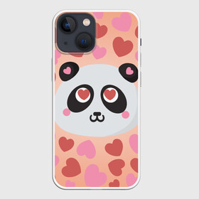 Чехол для iPhone 13 mini с принтом Влюбленная панда в Екатеринбурге,  |  | любовь | панда | сердце
