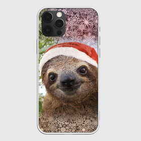 Чехол для iPhone 12 Pro Max с принтом Рождественский ленивец в Екатеринбурге, Силикон |  | джунгли | животное | ленивый | лень | новый год | рождество | снег | снежинки | тропики | улыбка | шапка