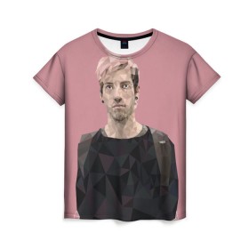 Женская футболка 3D с принтом Джош Дан в Екатеринбурге, 100% полиэфир ( синтетическое хлопкоподобное полотно) | прямой крой, круглый вырез горловины, длина до линии бедер | dun | josh | one | pilots. | twenty | дан | джош