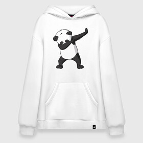 Худи SuperOversize хлопок с принтом Panda dab в Екатеринбурге, 70% хлопок, 30% полиэстер, мягкий начес внутри | карман-кенгуру, эластичная резинка на манжетах и по нижней кромке, двухслойный капюшон
 | дэб | панда