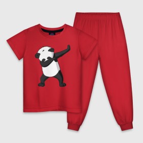 Детская пижама хлопок с принтом Panda dab в Екатеринбурге, 100% хлопок |  брюки и футболка прямого кроя, без карманов, на брюках мягкая резинка на поясе и по низу штанин
 | дэб | панда