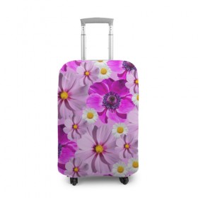 Чехол для чемодана 3D с принтом Violet в Екатеринбурге, 86% полиэфир, 14% спандекс | двустороннее нанесение принта, прорези для ручек и колес | лепестки | прикольные картинки | ромашки | цветочки | цветы