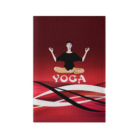 Обложка для паспорта матовая кожа с принтом Yoga в Екатеринбурге, натуральная матовая кожа | размер 19,3 х 13,7 см; прозрачные пластиковые крепления | fitness | девушка | йога | прикольные картинки | спорт | фитнес | экстрим