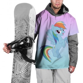Накидка на куртку 3D с принтом Rainbowdash в Екатеринбурге, 100% полиэстер |  | mlp | pony | rainbowdash | raindbow dash | пони