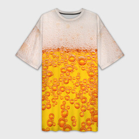 Платье-футболка 3D с принтом Пивная тема в Екатеринбурге,  |  | Тематика изображения на принте: пена | прикол | пузырьки