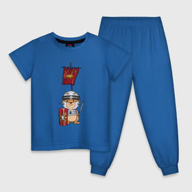 Детская пижама хлопок с принтом Хомячок-воин! в Екатеринбурге, 100% хлопок |  брюки и футболка прямого кроя, без карманов, на брюках мягкая резинка на поясе и по низу штанин
 | Тематика изображения на принте: легионер | рим | хомяк