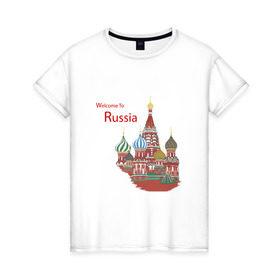 Женская футболка хлопок с принтом Добро пожаловать в Екатеринбурге, 100% хлопок | прямой крой, круглый вырез горловины, длина до линии бедер, слегка спущенное плечо | единая россия | ер | медведев