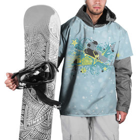 Накидка на куртку 3D с принтом Snowboard 2 в Екатеринбурге, 100% полиэстер |  | 