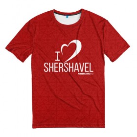 Мужская футболка 3D с принтом Love Shershavel 3 в Екатеринбурге, 100% полиэфир | прямой крой, круглый вырез горловины, длина до линии бедер | Тематика изображения на принте: gesh | геш | зима | сноуборд | шерегеш | шершавель