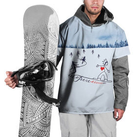 Накидка на куртку 3D с принтом Шерегеш в Екатеринбурге, 100% полиэстер |  | Тематика изображения на принте: gesh | геш | лыжи | лыжник | сноуборд | шерегеш | шершавель