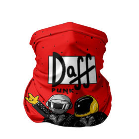 Бандана-труба 3D с принтом Daff Punk в Екатеринбурге, 100% полиэстер, ткань с особыми свойствами — Activecool | плотность 150‒180 г/м2; хорошо тянется, но сохраняет форму | donut | homer | music | simpson | барт | гомер | музыка | пончик | симпсон