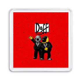 Магнит 55*55 с принтом Daff Punk в Екатеринбурге, Пластик | Размер: 65*65 мм; Размер печати: 55*55 мм | donut | homer | music | simpson | барт | гомер | музыка | пончик | симпсон