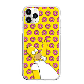 Чехол для iPhone 11 Pro Max матовый с принтом Пончики Гомера Симпсона в Екатеринбурге, Силикон |  | Тематика изображения на принте: donut | homer | simpson | гомер | еда | плюшка | пончик | симпсон