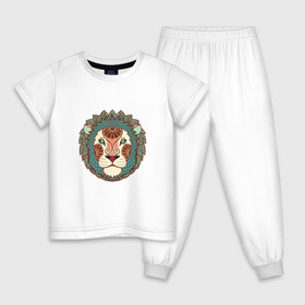Детская пижама хлопок с принтом лев в Екатеринбурге, 100% хлопок |  брюки и футболка прямого кроя, без карманов, на брюках мягкая резинка на поясе и по низу штанин
 | знаки зодиака