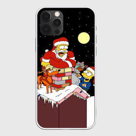 Чехол для iPhone 12 Pro Max с принтом Симпсон - Санта Клаус в Екатеринбурге, Силикон |  | bart | christmas | happy new year | homer simpson | the simpsons | барт | гомер | дед мороз | луна | новый год | олень | подарки | санта | снег | собака | сосульки