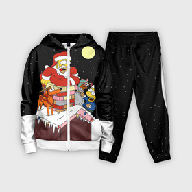 Детский костюм 3D с принтом Симпсон   Санта Клаус в Екатеринбурге,  |  | bart | christmas | happy new year | homer simpson | the simpsons | барт | гомер | дед мороз | луна | новый год | олень | подарки | санта | снег | собака | сосульки