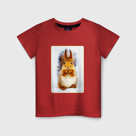 Детская футболка хлопок с принтом Белка в Екатеринбурге, 100% хлопок | круглый вырез горловины, полуприлегающий силуэт, длина до линии бедер | белка | дети | любовь | радость | ребенок