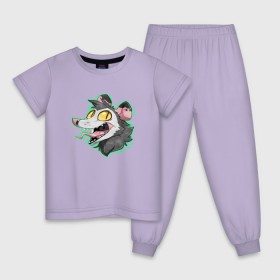 Детская пижама хлопок с принтом Опоссум в Екатеринбурге, 100% хлопок |  брюки и футболка прямого кроя, без карманов, на брюках мягкая резинка на поясе и по низу штанин
 | animal | mouse | opossum | rat | животное | крыса | мышь | опоссум