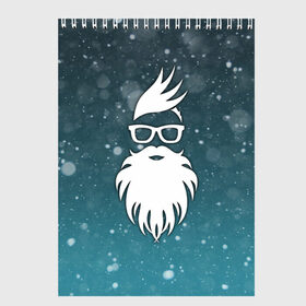 Скетчбук с принтом Rock santa в Екатеринбурге, 100% бумага
 | 48 листов, плотность листов — 100 г/м2, плотность картонной обложки — 250 г/м2. Листы скреплены сверху удобной пружинной спиралью | rock santa | santa | дед мороз | новый год | подарок на новый год | санта | снежинки